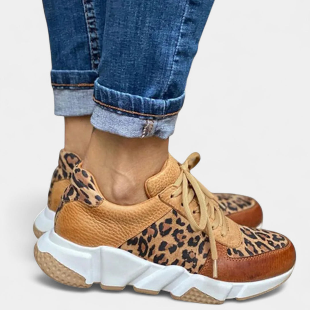 Crissa - Pohodlné tenisky s leopardím vzorem