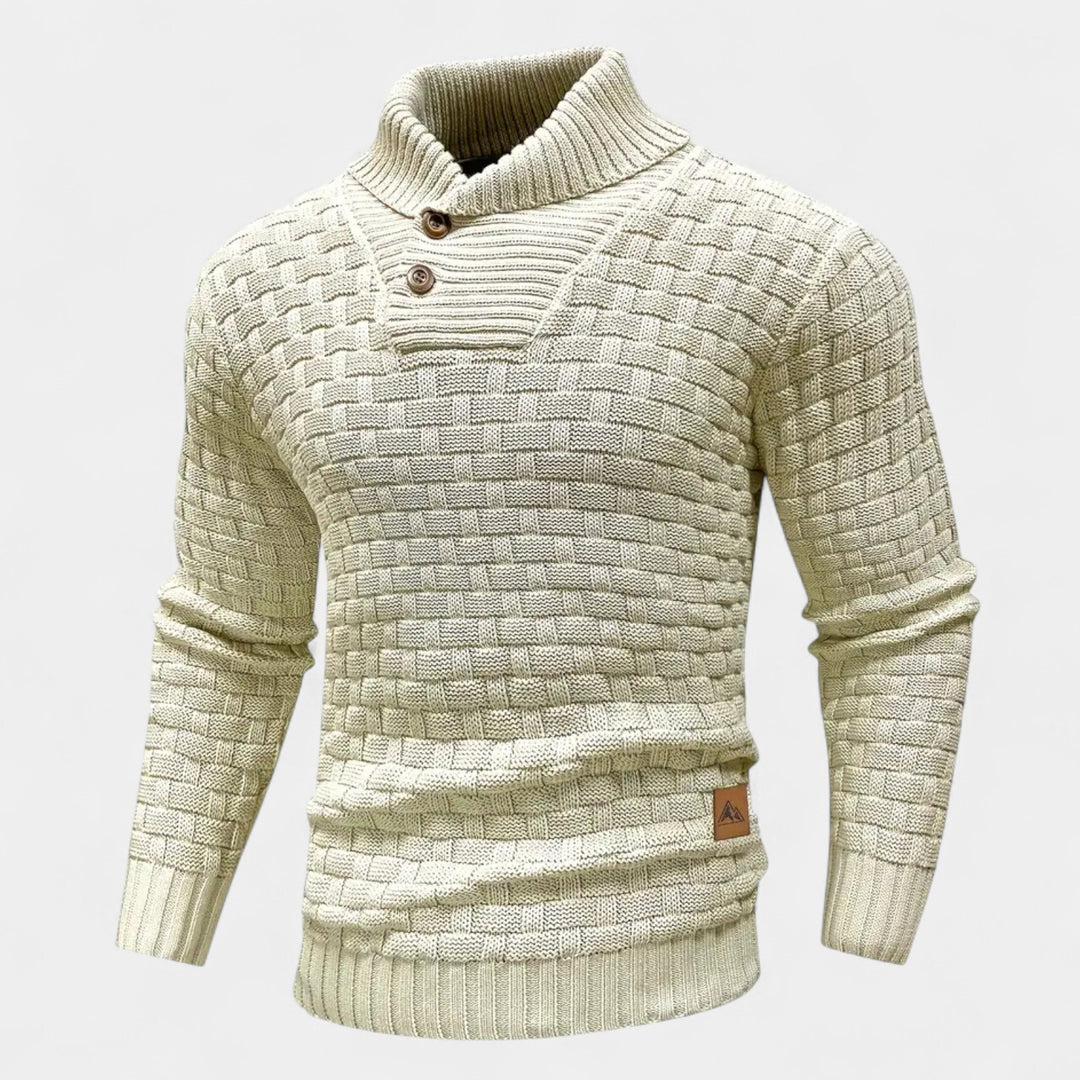 Elías – Stylový svetr s rolákem a knoflíky