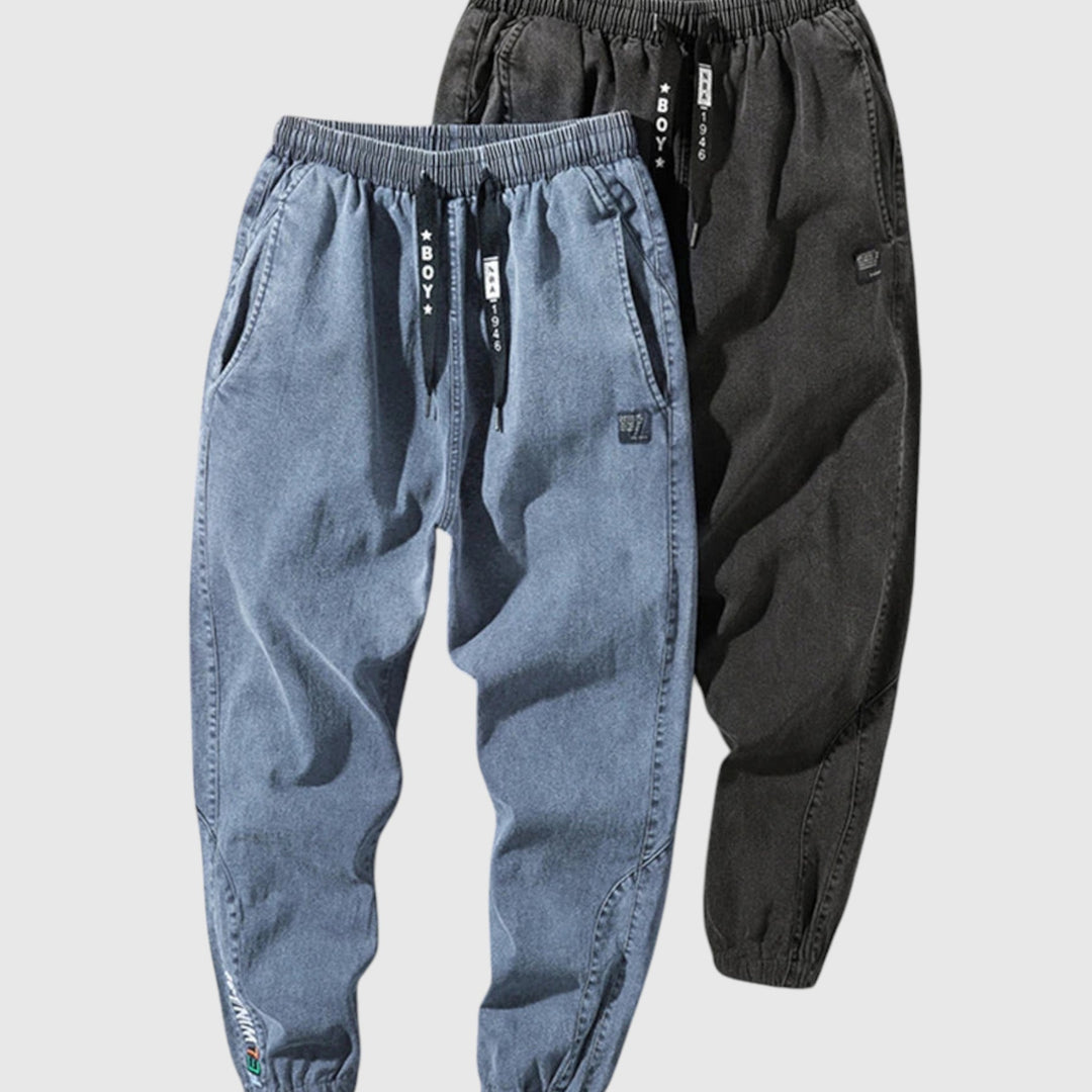 Elegantní džínové jogger kalhoty